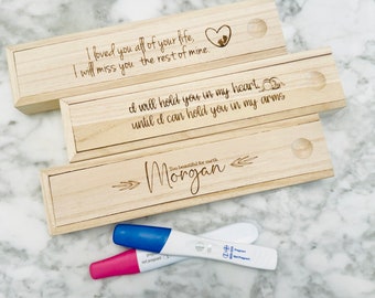 Miscarriage pregnancy test memory box, Baby Angel memorial miscarriage, remembrance infant loss engraved pregnancy test box, test keepsake,