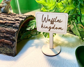 Personalized reptile bearded dragon name sign, reptile house sign, tank decor, tank sign , sign with stake or base, pets name sign