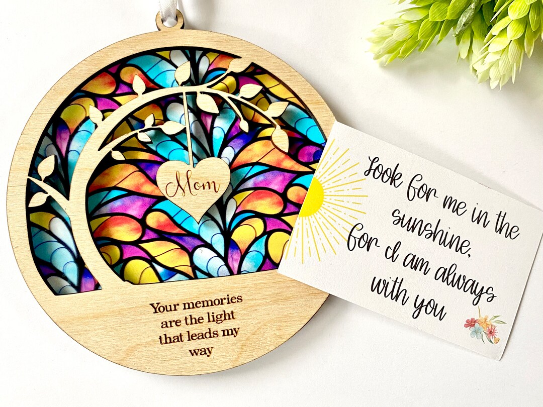 Sun Catcher Sympathy Gift Poem Card Memorial Suncatcher Etsy