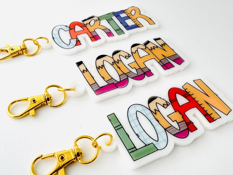 Logan Ruler Backpack Tag Personalized, School Letters for Your Name, Back to School ...