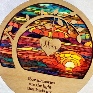 sun catcher Sympathy gift, poem card Memorial suncatcher, sympathy gift, loss of mom, mother, dad, brother, sister , friend. Personalized image 10