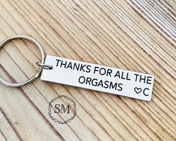 Merci pour tous les orgasmes porte-clés avec votre initiale mature porte-clés  amour cadeau couples mari petit ami valentin cadeau de la saint-valentin  police de bloc de cadeaux -  France