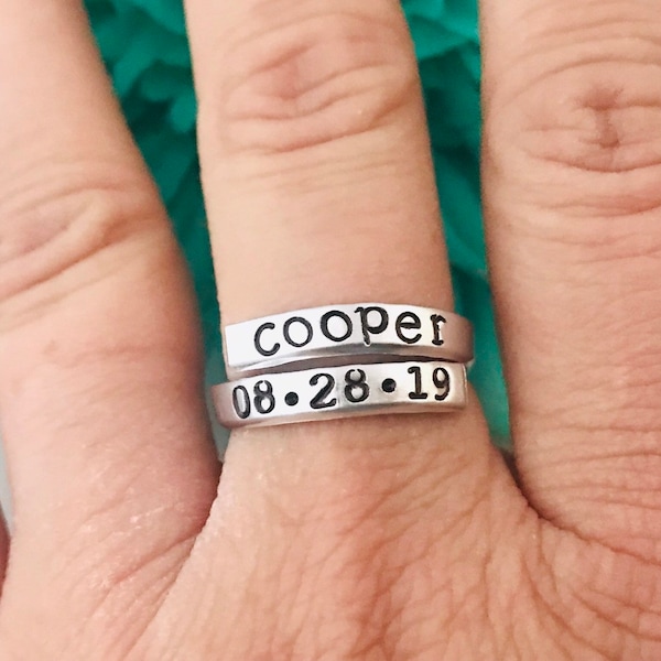 Custom Stamped Ring Etsy