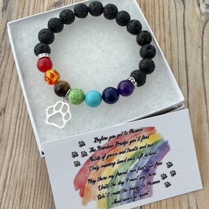 Rainbow Bridge Bracelet With Paw Print for Pet Loss, Pet Memorial, Dog ...