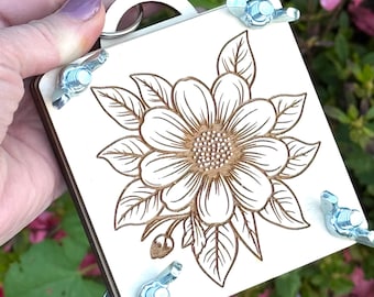 Flower press, pocket size, mini flower press, wooden flower press, small flower press, clips onto bag or keychain