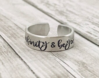 To infinity and beyond ring, silver ring, love ring, to infinity, i love you to infinity, SHIPPED FAST, great gift, cute ring
