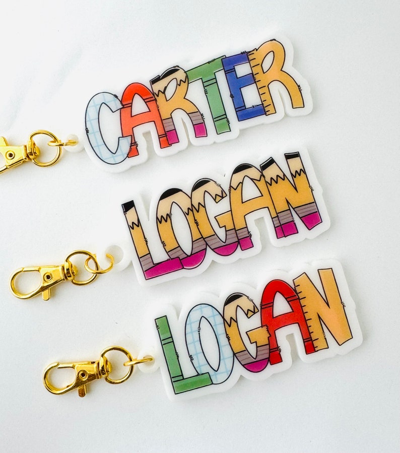Logan Ruler Backpack Tag Personalized, School Letters for Your Name, Back to School ...