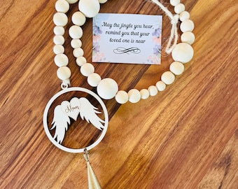 WING MEMORIAL, Memorial chime ornament, sympathy gift, loss of family or  friend. Personalized with name, comes with poem card