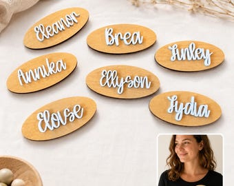 Personalized Name Tag Magnetic Holder  Engraved Employee Work Badge Name Tag Logo Corporate Name Tag Business Badge Wood tag custom