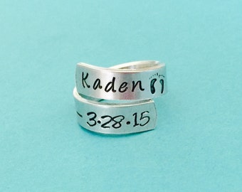 Personalized ring  - hand stamped ring - very sturdy ring - great gift - fun piece of jewelry