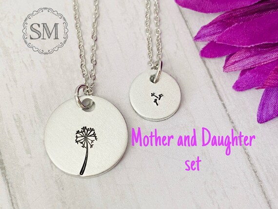 Mom and Daughter Necklace Set Mothers 