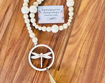 DRAGONFLY MEMORIAL, Memorial chime ornament, sympathy gift, loss of family or  friend. Personalized with name, comes with poem card