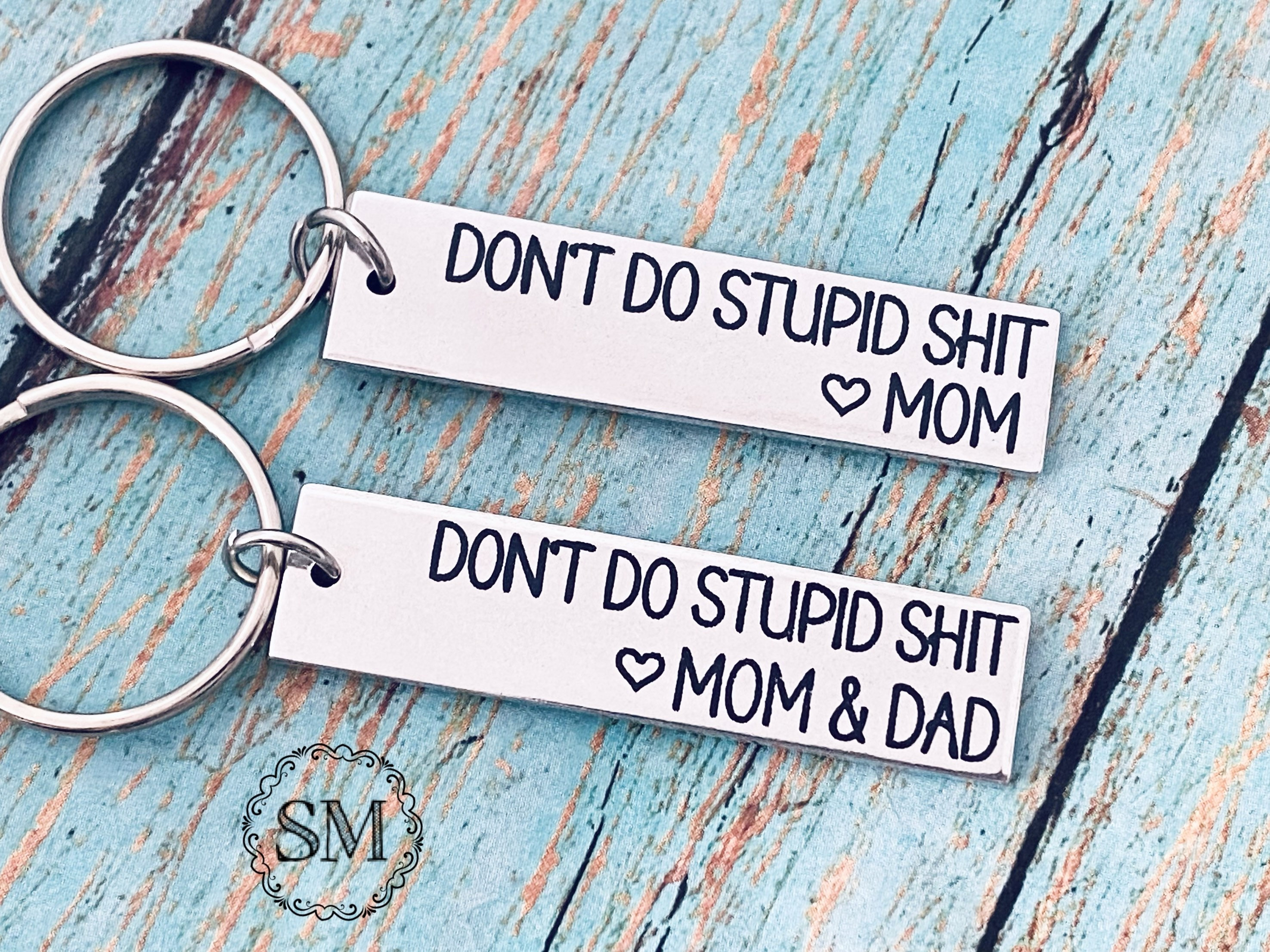 Don't Do Stupid Shit Keychain Stainless Steel Love Mom Love Dad Love Mom &  Dad Gift for Son Daughter Christmas Birthday HSJ88 - AliExpress