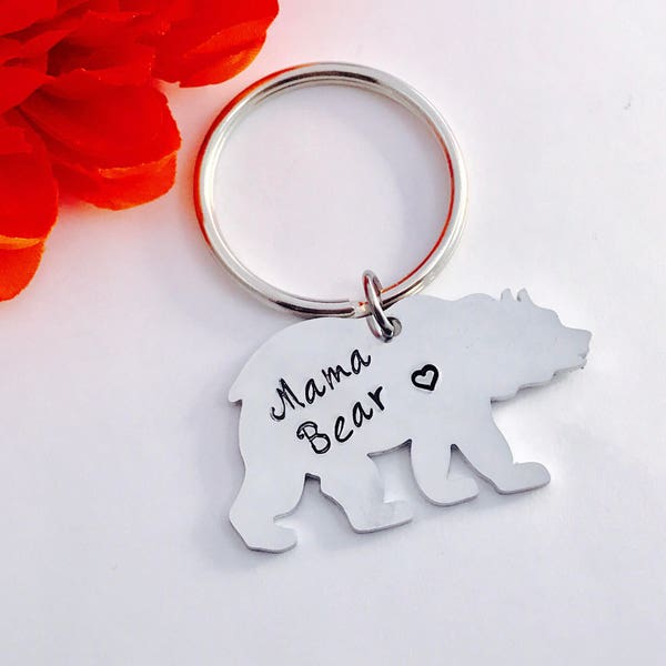 Mother's Day mama bear key chain - mother - mama bear accessories - mom necklace - protective mama bear - bear necklace