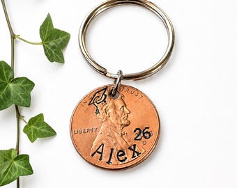 Graduation gift penny , Graduation keychain, Class of 2026, personalized name, Graduate gift, High school grad, handstamped, Graduation coin