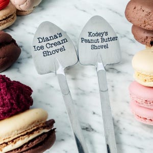 Spoon shovel  -funny spoon gift laser engraved silverware - stainless steel - spoon message - add your name or wording to this spoon