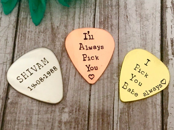 Custom Guitar Pick Message Hand Stamped Guitar Pick Great - Etsy Custom Guitar Pick Message Hand Stamped Guitar Pick Great - Etsy