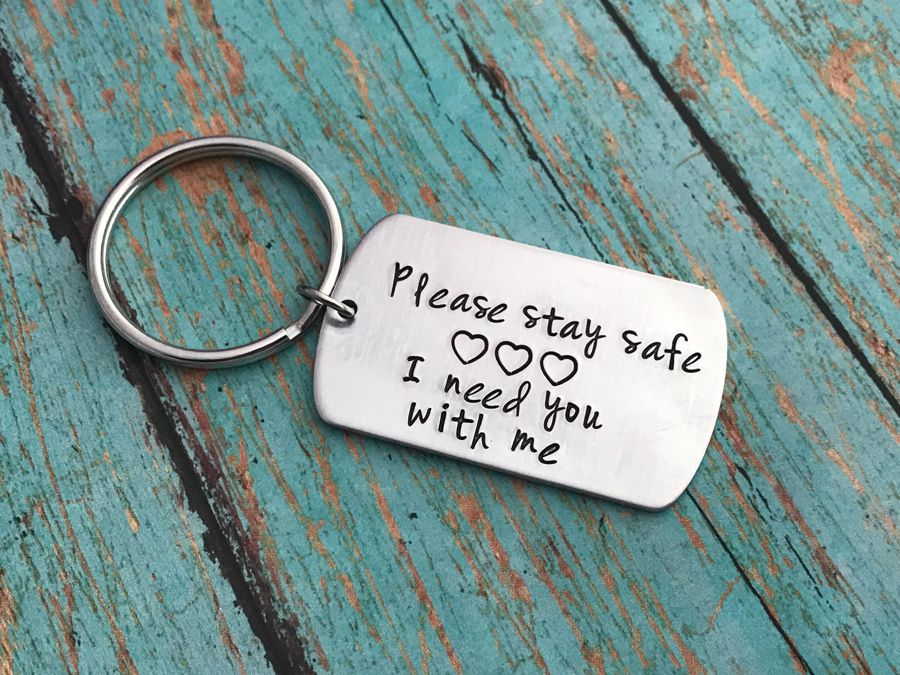 Personalized dog tag Hand Stamped key chain Personalized Gift | Etsy