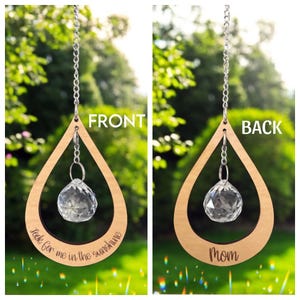 sun catcher Sympathy gift, poem card Memorial suncatcher, loss of mom, mother, dad, brother, sister. Personalized rainbow crystal