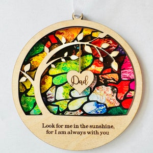 Cadeau de sympathie, attrape-soleil commémoratif, cadeau de sympathie, perte d'une maman, d'une mère, d'un papa, d'un frère, d'une soeur, d'un ami. Carte personnalisée avec nom, poème