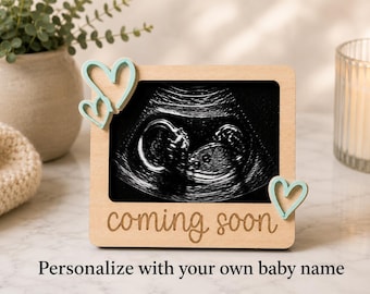 Ultrasound frame magnet, pregnancy announcement frame, baby coming soon frame, expecting baby