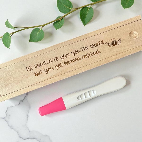Baby loss keepsake box, miscarriage baby, memorial miscarriage, remembrance infant loss engraved pregnancy test box, test keepsake box