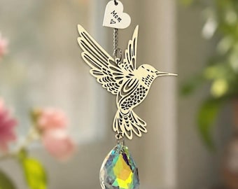 Hummingbird  suncatcher Sympathy gift, poem card Memorial suncatcher, sympathy gift, loss of   mom, mother, dad, brother, sister.
