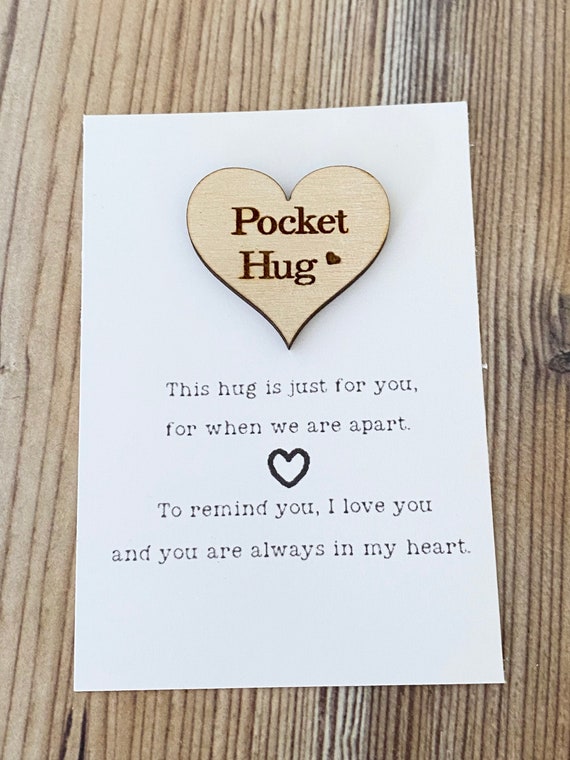 Pocket Hug Love Token Wooden Pocket Hug Token Love Etsy
