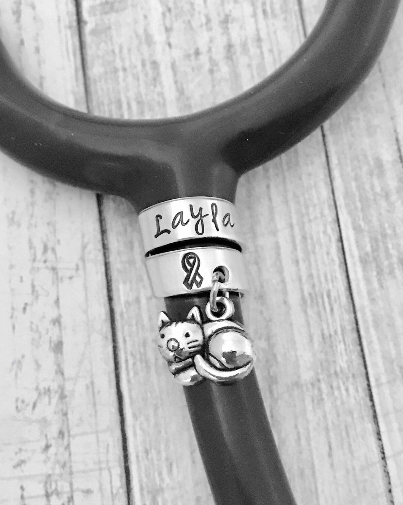 Stethoscope ID Tag Wrap With Charm Attached Nurse Gift Etsy