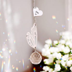 Papillon attrape-soleil Cadeau de sympathie, carte poème Attrape-soleil commémoratif, cadeau de sympathie, perte d'une maman, d'une mère, d'un papa, d'un frère, d'une soeur. Personnalisé
