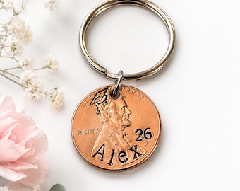 Graduation gift penny , Graduation keychain, Class of 2026, personalized name, Graduate gift, High school grad, handstamped, Graduation coin