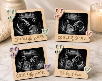 Ultrasound frame magnet, pregnancy announcement frame, baby coming soon frame, expecting baby