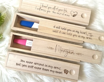 Miscarriage Memorial, Memory Box Gift, Baby Angel memorial miscarriage, remembrance infant loss engraved pregnancy test box, test keepsake