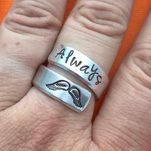 Custom ring wrap ring Custom hand stamped ring very sturdy ring great gift fun piece of jewelry custom made ring wrap around image 4