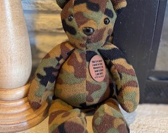Memory bear, hand sewn from your clothing, loss of loved one’s memory, 15” handmade bear