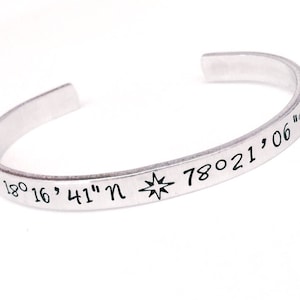 Latitude Longitude Bracelet, Coordinate Bracelet, Coordinate Cuff, Latitude Longitude Cuff, Personalized Bracelet, Personalized Jewelry