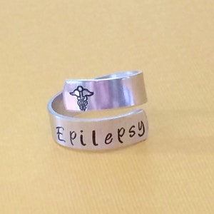 Medical alert ring Hand stamped Allergy Custom made to your medical alert medical conditions image 2