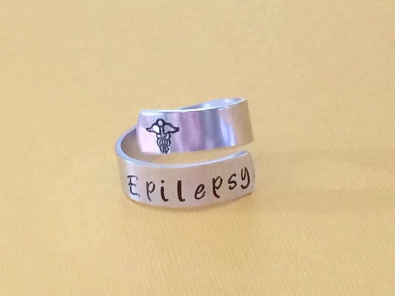 Medical alert ring Hand stamped Allergy Custom made to your medical alert medical conditions image 2