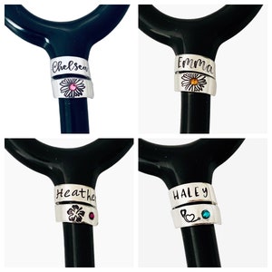 Étiquette d&#39;identification de stéthoscope - cadeau d&#39;infirmière avec pierre de naissance - cadeau d&#39;infirmière étudiante - étiquette de nom de stéthoscope - étiquette de nom personnalisée de stéthoscope - fou personnalisé