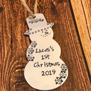 Snowman ornament gift Personalized with your choice of wording - gift - keepsake  ornament  - Christmas gift - tree - holiday gift