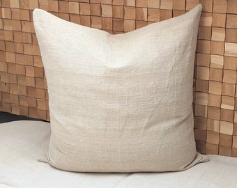 Authentic Grain Sack Pillow Cover / Antique linen/ Handwoven hemp fabric / Handmade Pillow Sham