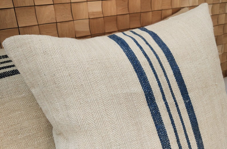 Grain Sack Pillow Cover Authentic Antique European Linen Etsy