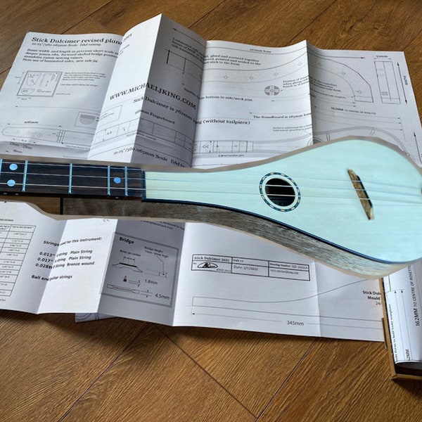 Stick dulcimer plans Full size with download link/USB Flash Drive   Full YouTube Video course