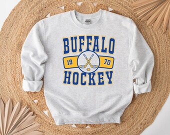 Buffalo Sabre Sweatshirt Retro Distressed Crewneck Throwback T-Shirt Vintage Hoodie Geschenk für Eishockey Fan Spieltag Bekleidung