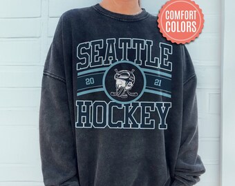 Seattle Krake Vintage Style Comfort Colors Sweatshirt T-Shirt, Kraken Sweater, Kraken T-Shirt, Hockey Fan Shirt,Retro Seattle Ice Hockey