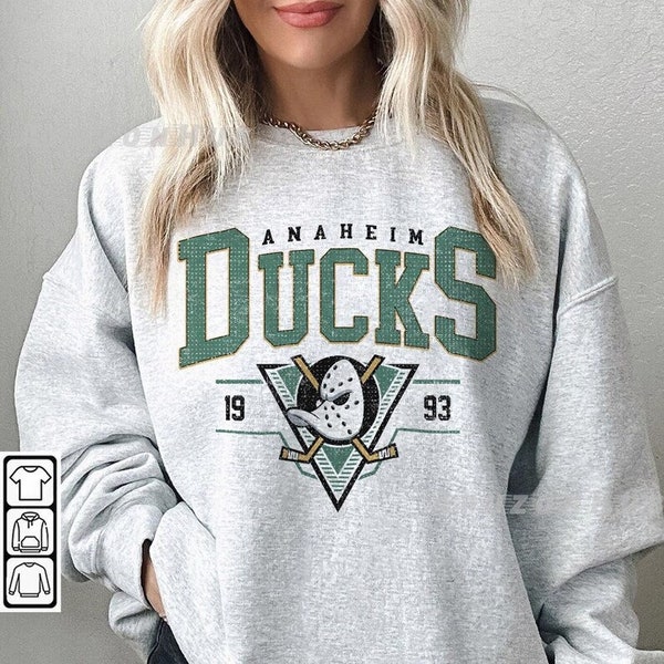 Vintage 90s Anaheim Mighty Ducks Shirt, Crewneck Anaheim Ducks Sweatshirt, Jersey Hockey