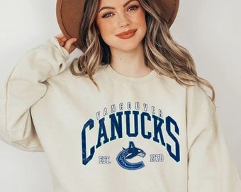 Vancouver Canucks Sweatshirt, Canucks Tee, Hockey Sweatshirt, Vintage Sweatshirt, Hockey Fan Shirt, Vancouver Hockey Shirt