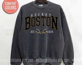 Boston Hockey Vintage Style Crewneck Comfort Colors Sweatshirt,Hockey Hoodie,College Sweater,Hockey Fan Shirt,Boston Hockey Retro Shirt #H1