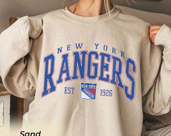 Sudadera vintage de los New York Rangers, camiseta de los Rangers, sudadera de hockey, suéter universitario, camisa de aficionado al hockey, camisa de hockey de Nueva York