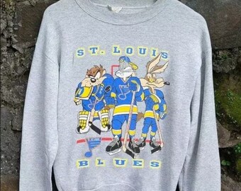 Sweat-shirt St. Louis Blues, tee-shirt blues, sweat-shirt de hockey, pull vintage, pull universitaire, chemise de fan de hockey, chemise de hockey Saint-Louis